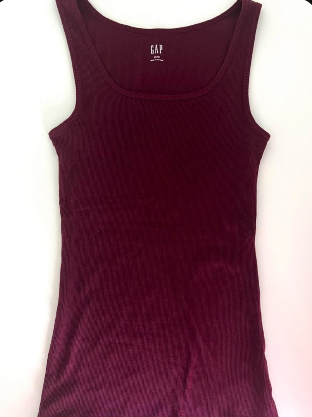 GAP Ribbed Tank Top Burgundy / Maroon - Size Extra Small